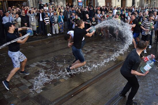 Monday water festival in Lvov
