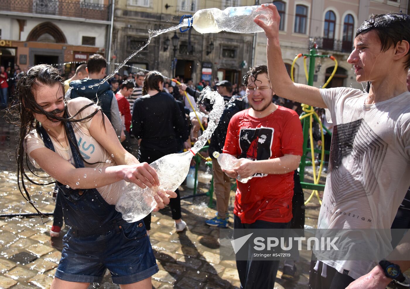 Monday water festival in Lvov