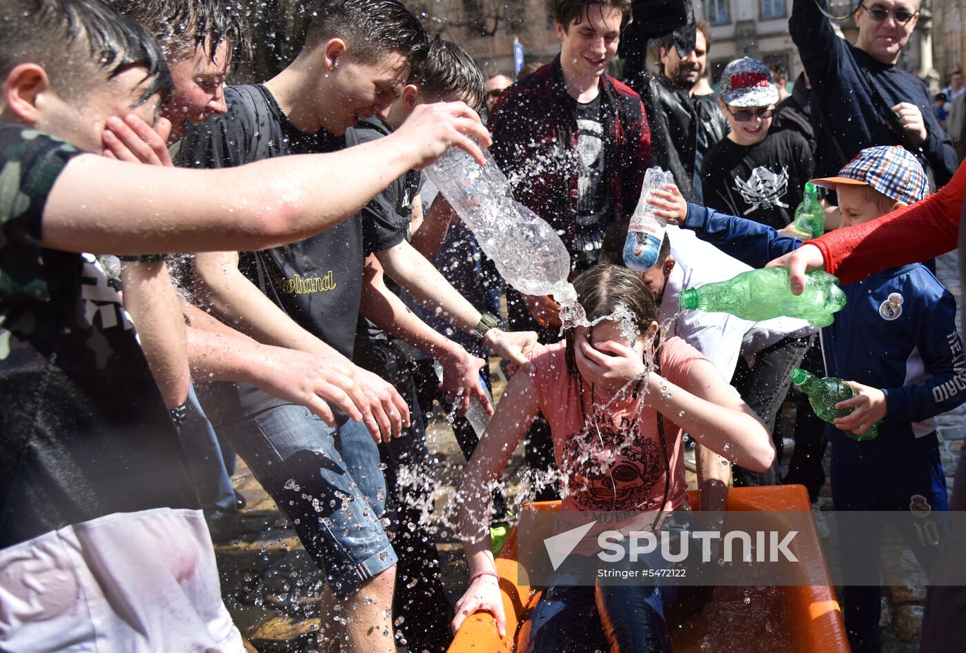 Monday water festival in Lvov