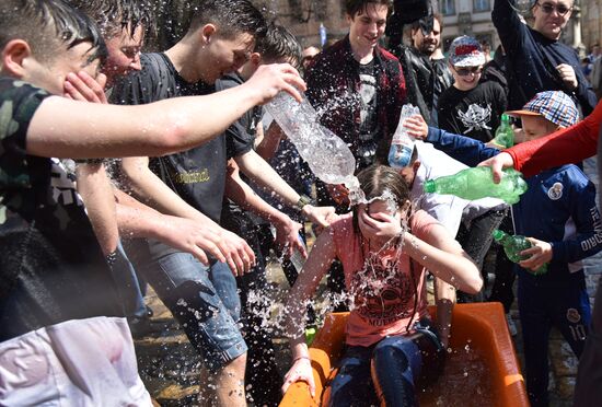 Monday water festival in Lvov