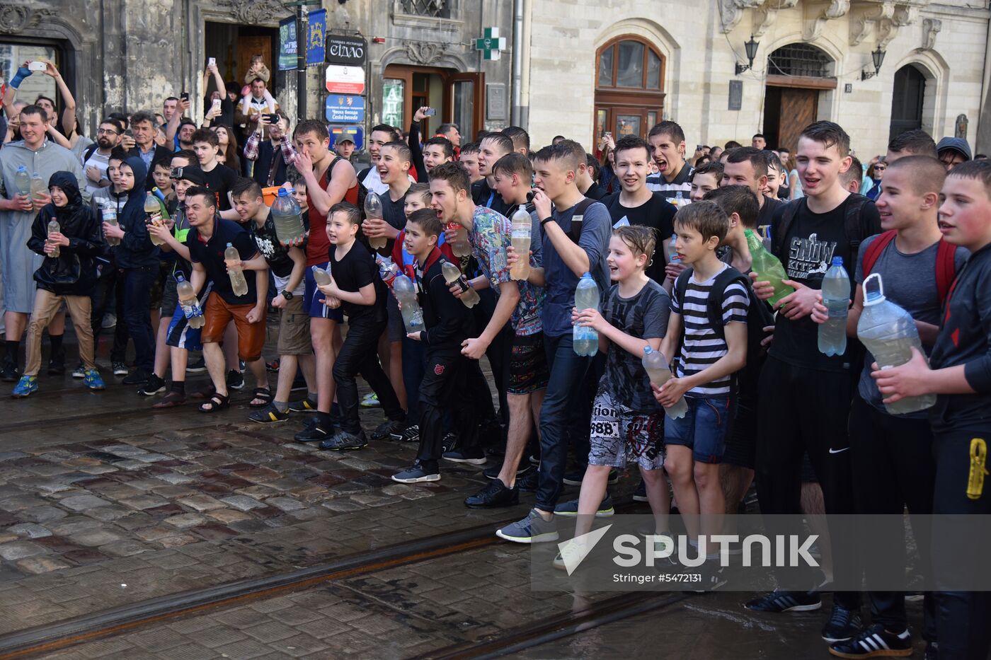 Monday water festival in Lvov