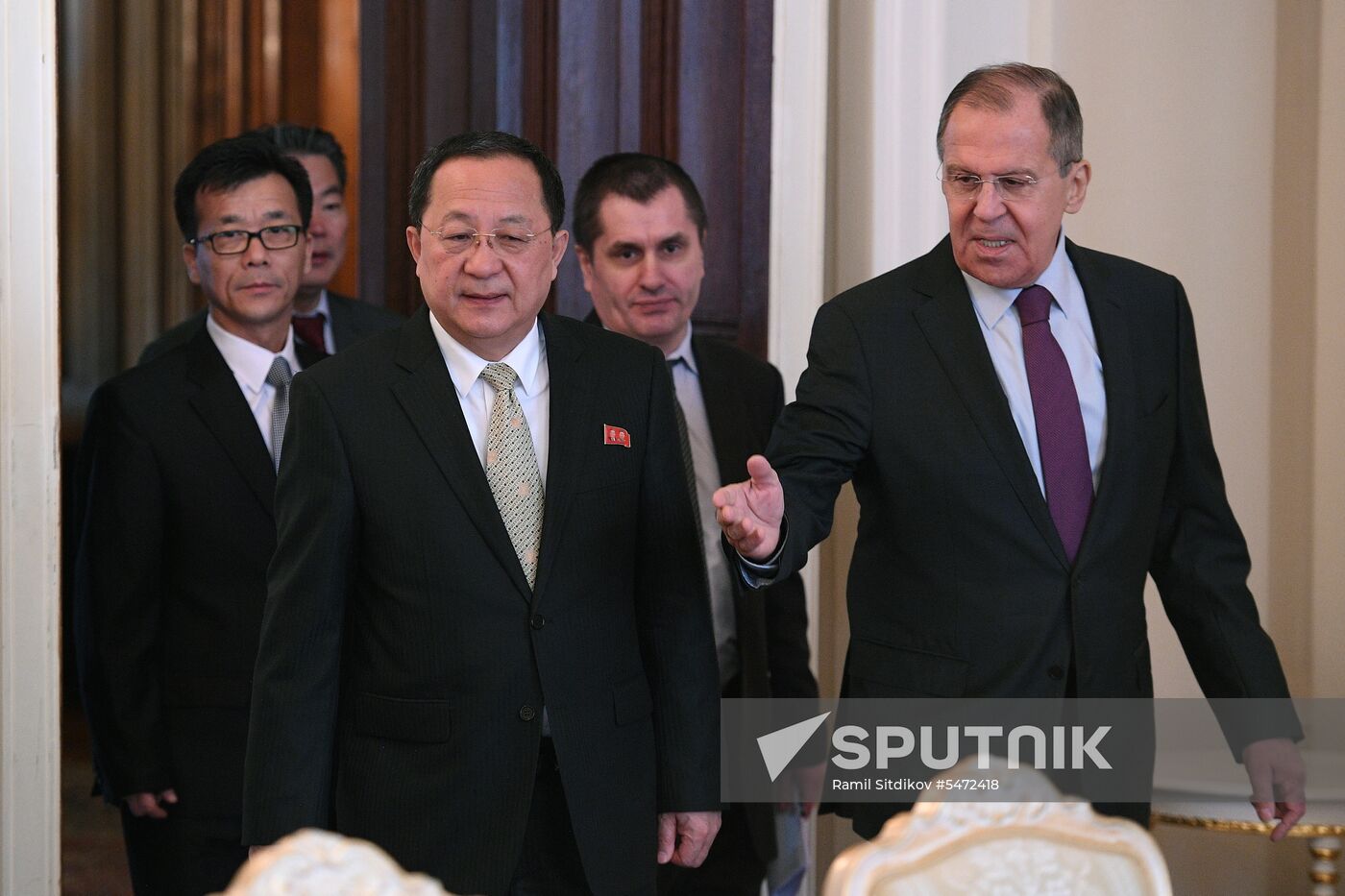 Russian Foreign Minister Lavrov meets with North Korean counterpart, Ri Yong-ho