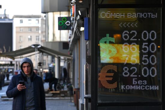 Foreign currency rates in Moscow
