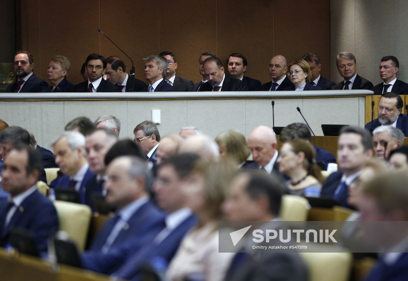 Prime Minister Dmitry Medvedev speaks at State Duma