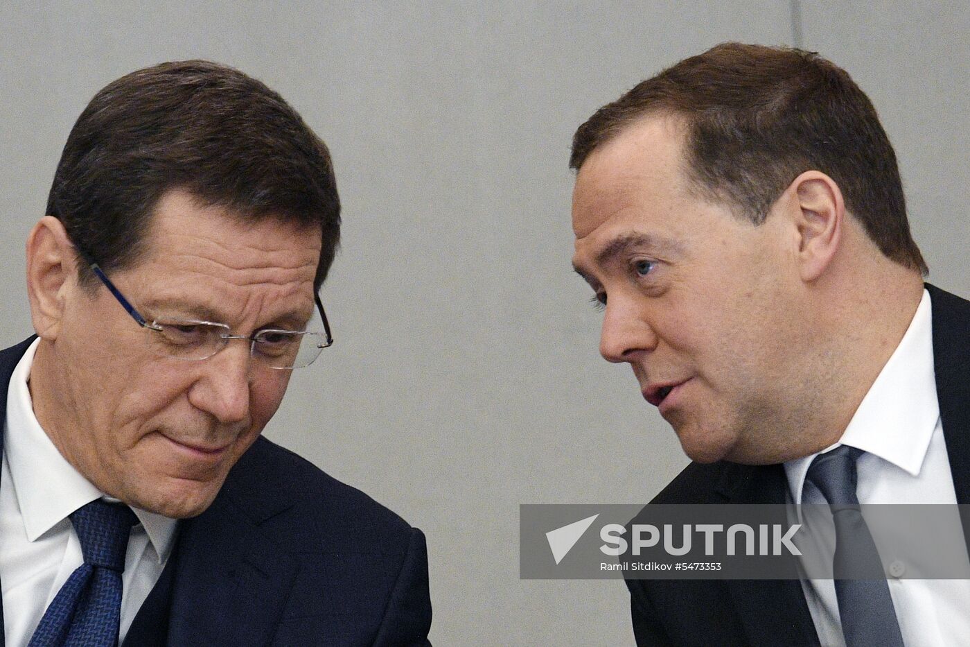 Prime Minister Dmitry Medvedev speaks at State Duma