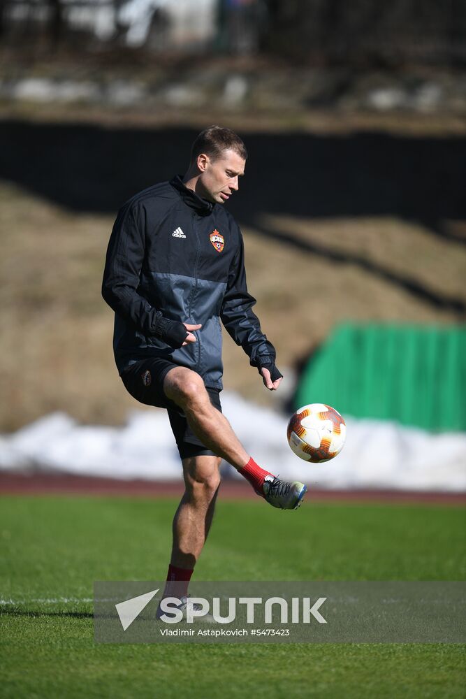 Football. UEFA Europa League. PFC CSKA's training session