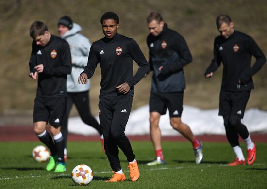 Football. UEFA Europa League. PFC CSKA's training session