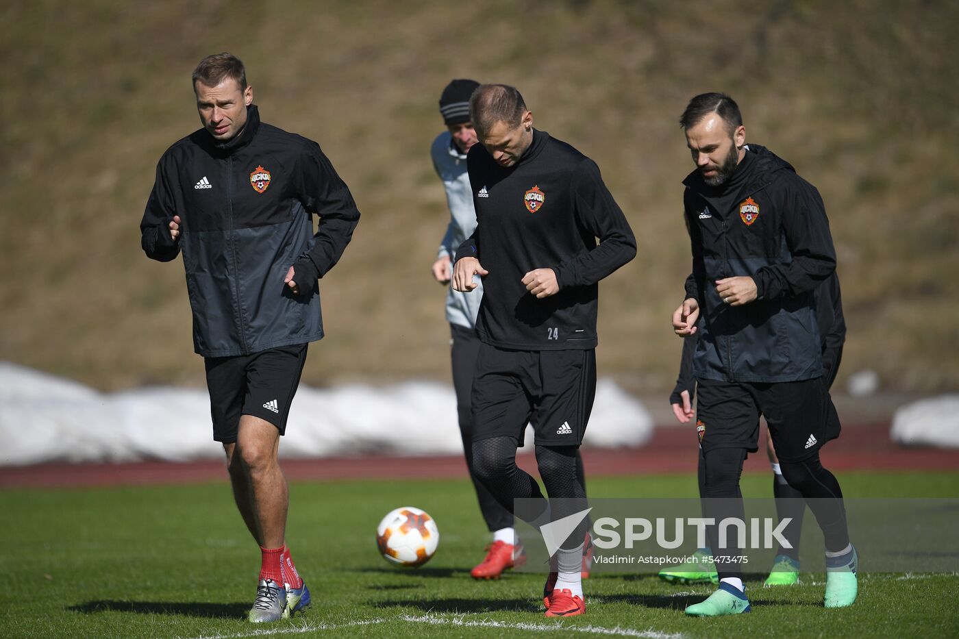 Football. UEFA Europa League. PFC CSKA's training session