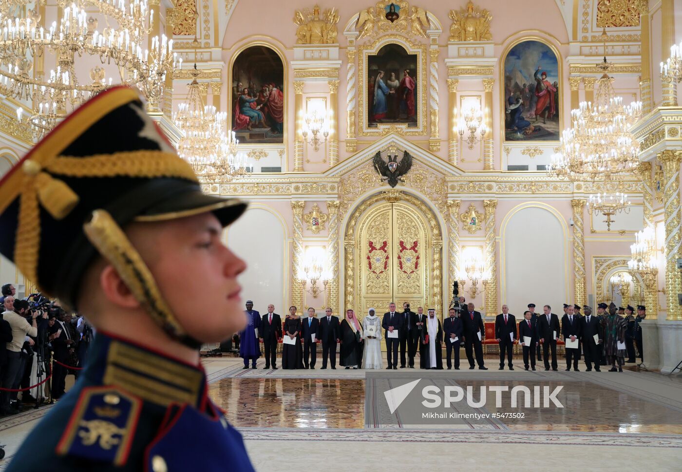 Russian President Vladimir Putin receives credentials from foreign ambassadors