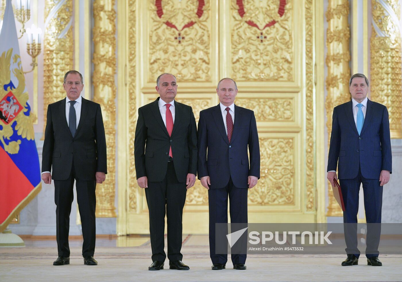Russian President Vladimir Putin receives credentials from foreign ambassadors