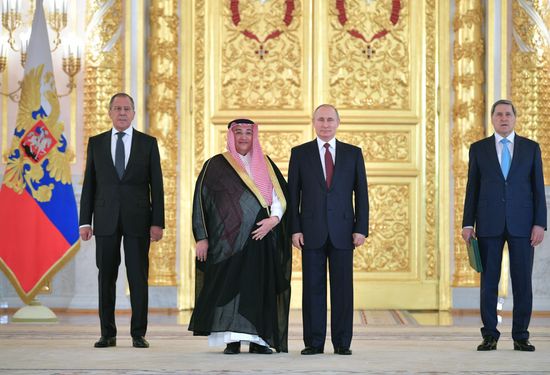 Russian President Vladimir Putin receives credentials from foreign ambassadors