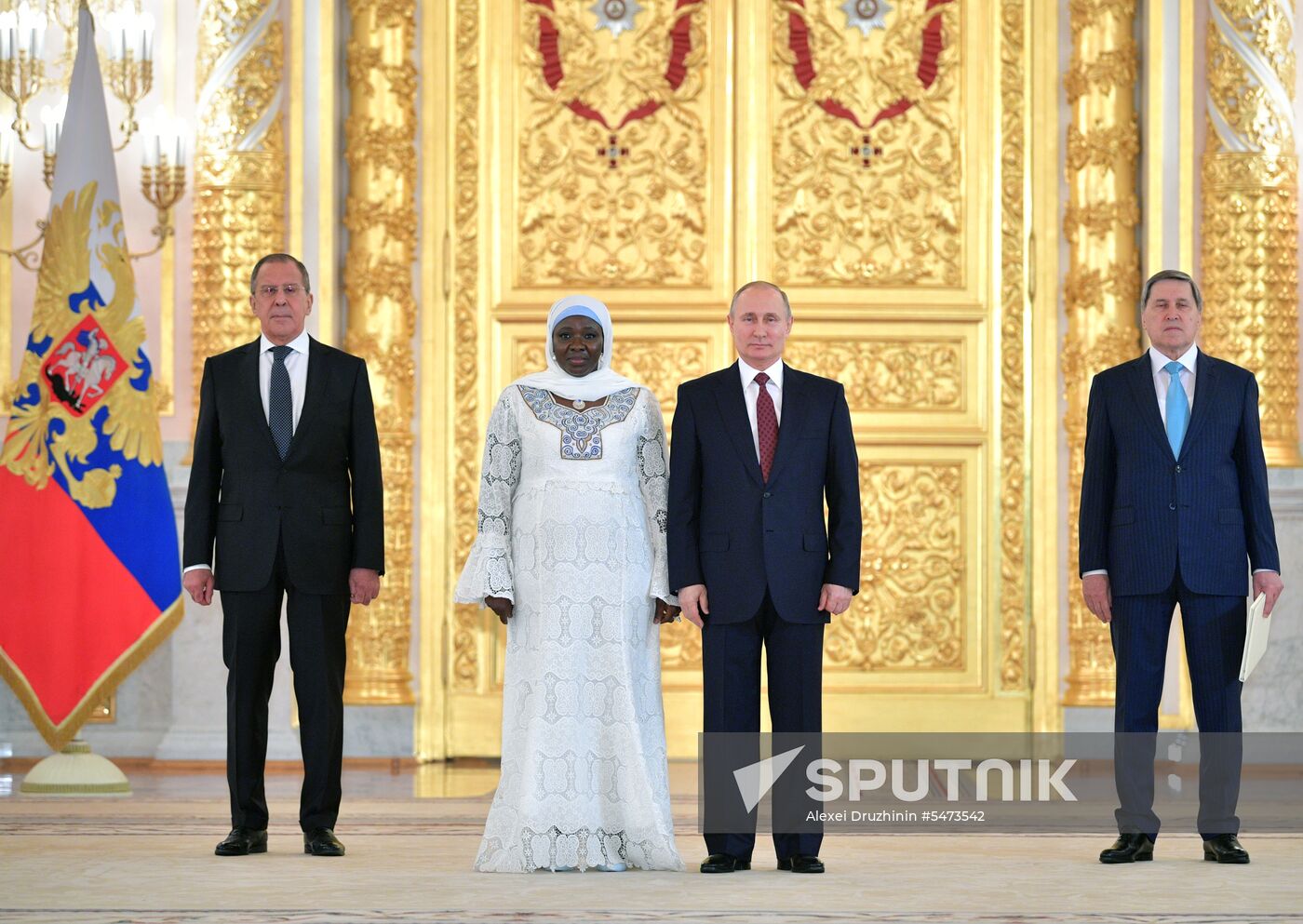 Russian President Vladimir Putin receives credentials from foreign ambassadors