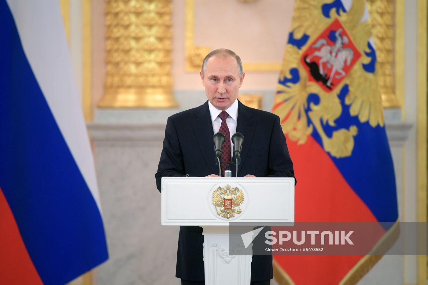 Russian President Vladimir Putin receives credentials from foreign ambassadors