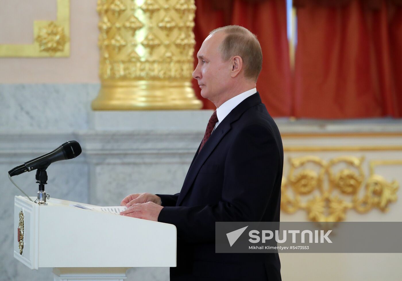 Russian President Vladimir Putin receives credentials from foreign ambassadors