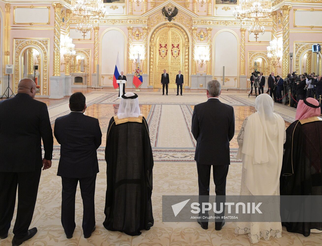 Russian President Vladimir Putin receives credentials from foreign ambassadors