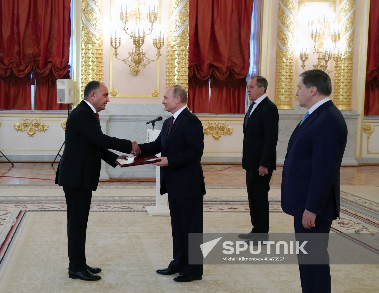 Russian President Vladimir Putin receives credentials from foreign ambassadors