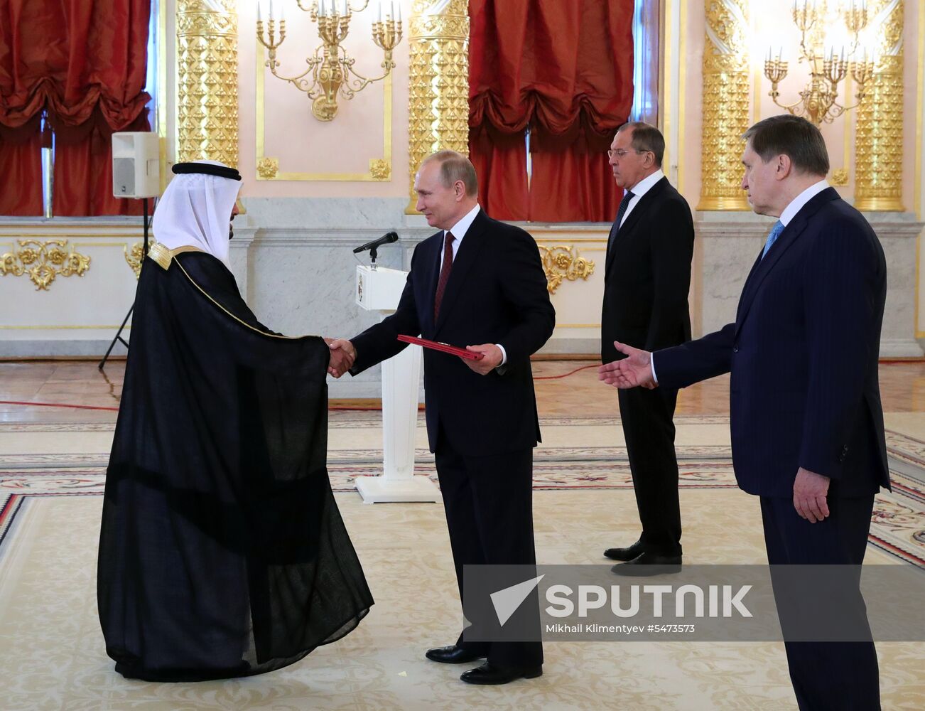 Russian President Vladimir Putin receives credentials from foreign ambassadors