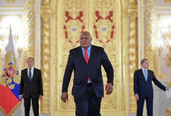 Russian President Vladimir Putin receives credentials from foreign ambassadors