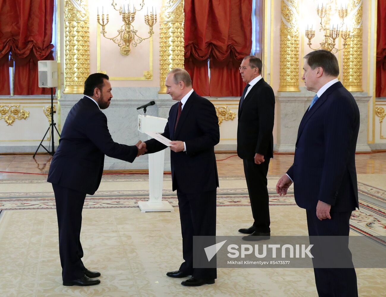 Russian President Vladimir Putin receives credentials from foreign ambassadors