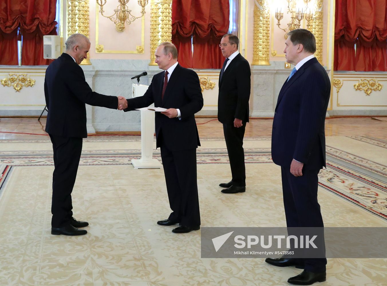Russian President Vladimir Putin receives credentials from foreign ambassadors