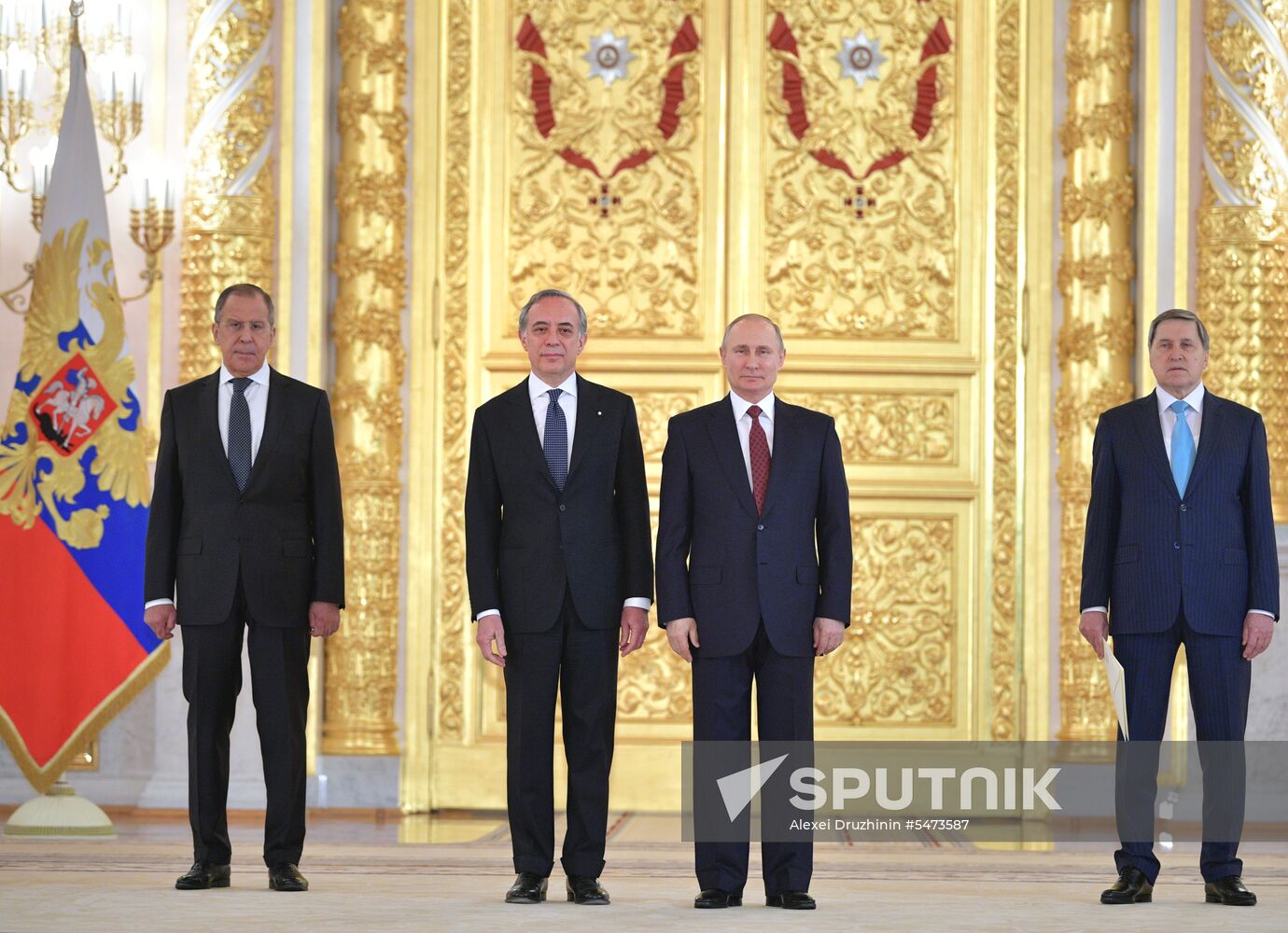 Russian President Vladimir Putin receives credentials from foreign ambassadors