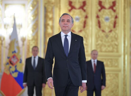 Russian President Vladimir Putin receives credentials from foreign ambassadors