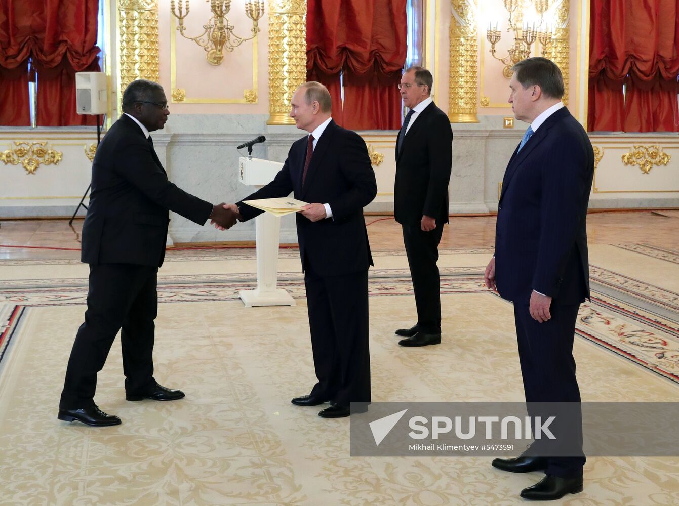 Russian President Vladimir Putin receives credentials from foreign ambassadors