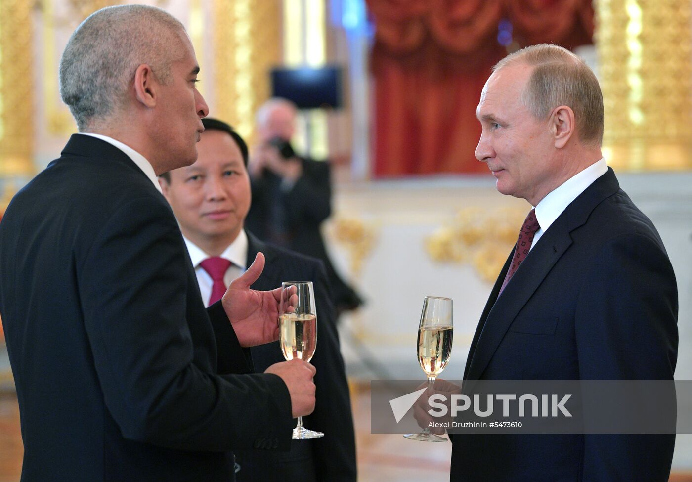 Russian President Vladimir Putin receives credentials from foreign ambassadors