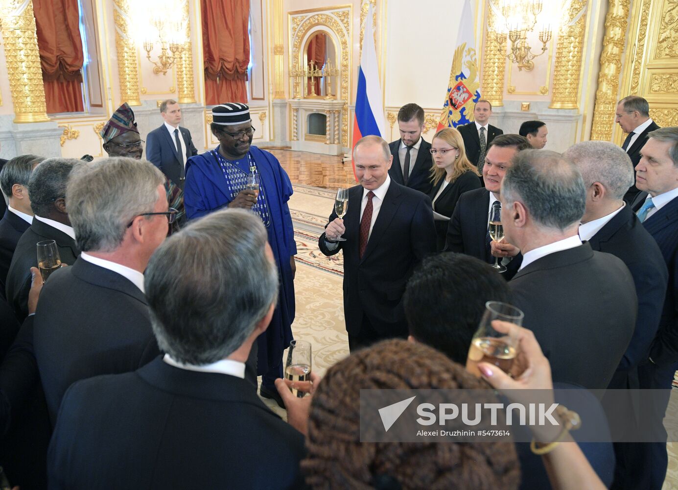 Russian President Vladimir Putin receives credentials from foreign ambassadors