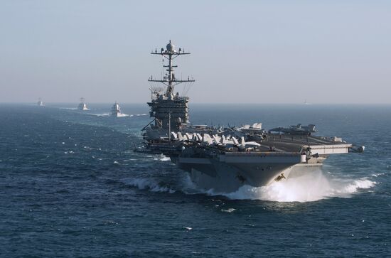 United States Navy strike group led by USS Harry S. Truman leaves port of Norfolk
