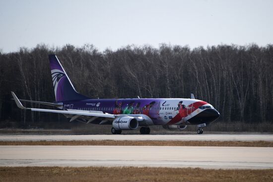 First Cairo-Moscow flight by EgyptAir Airlines