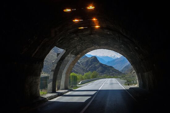 Road maintenance in North Ossetia