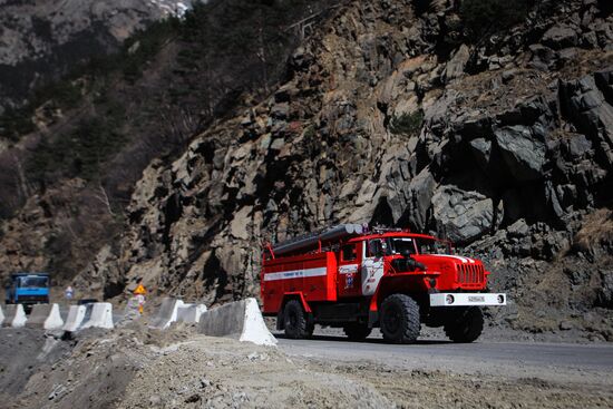 Road maintenance in North Ossetia