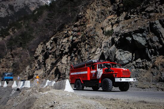 Road maintenance in North Ossetia