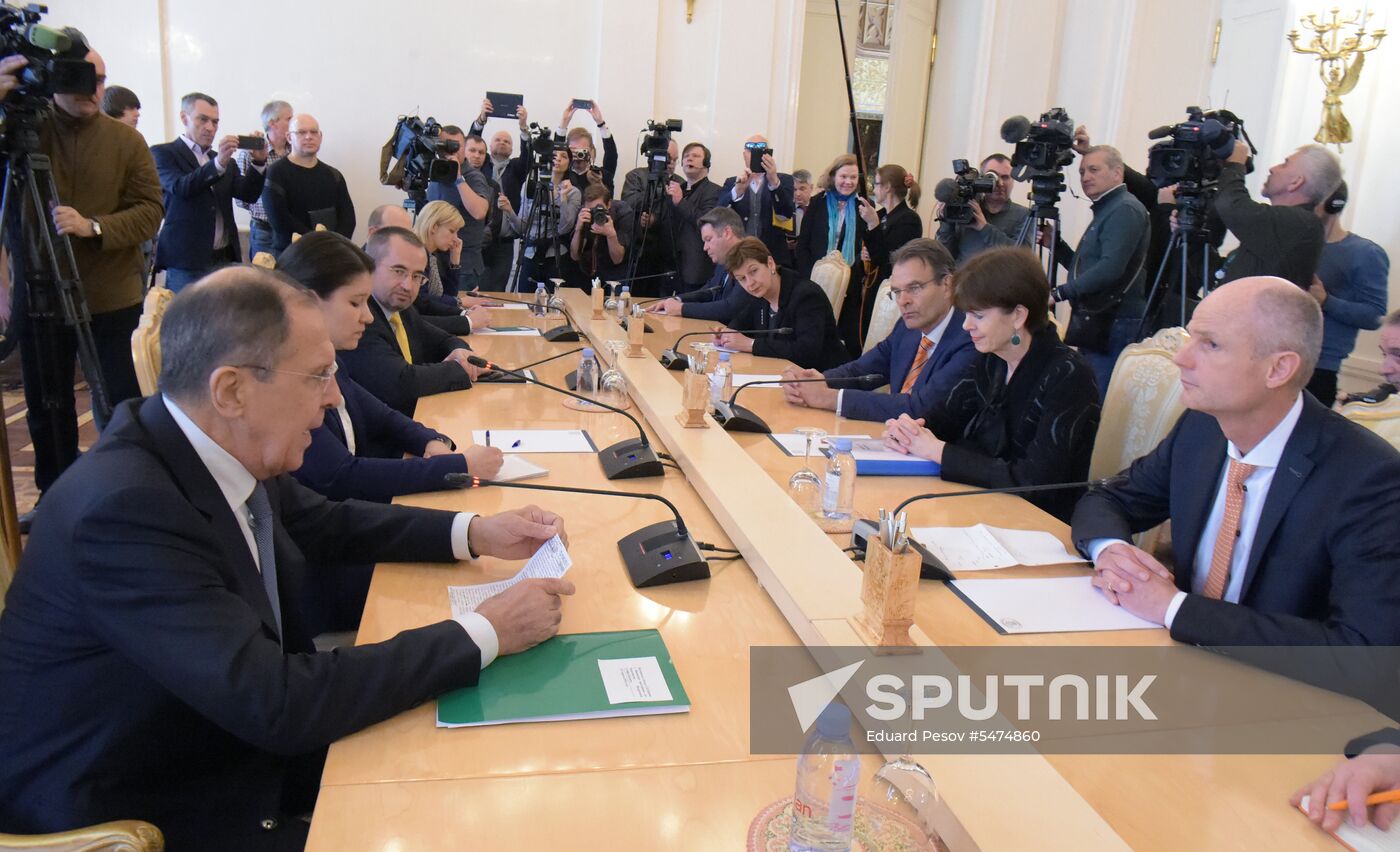 Foreign Minister Sergei  Lavrov meets with Dutch counterpart, Stef Blok