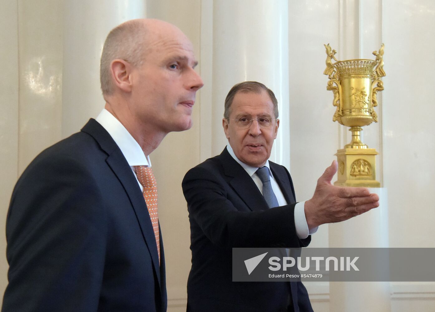 Foreign Minister Sergei  Lavrov meets with Dutch counterpart, Stef Blok