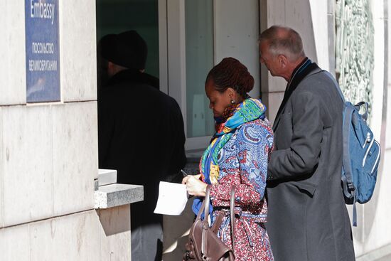 Foreign diplomats arrive at UK Embassy