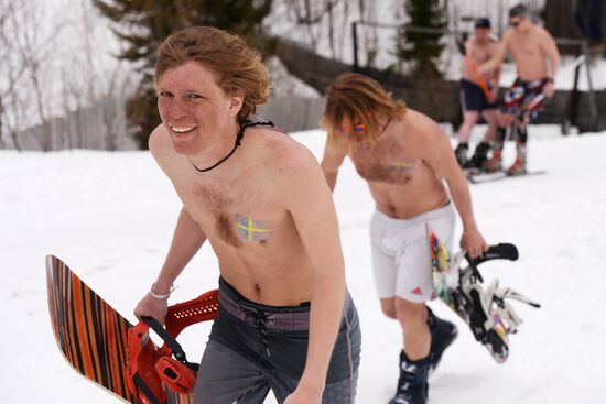 Grelka Fest bikini ski day at Sheregesh