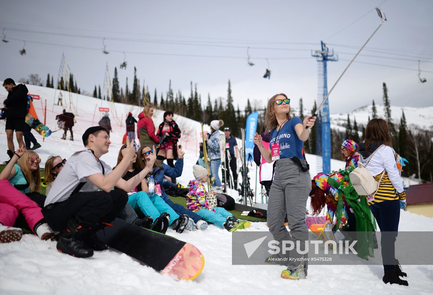 Grelka Fest bikini ski day at Sheregesh