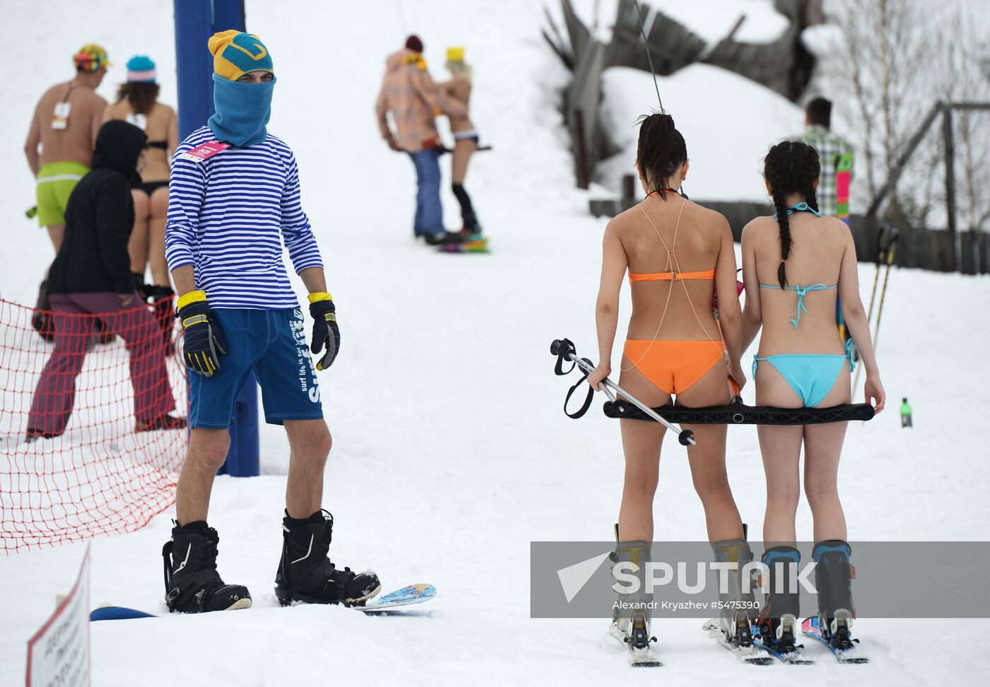 Grelka Fest bikini ski day at Sheregesh