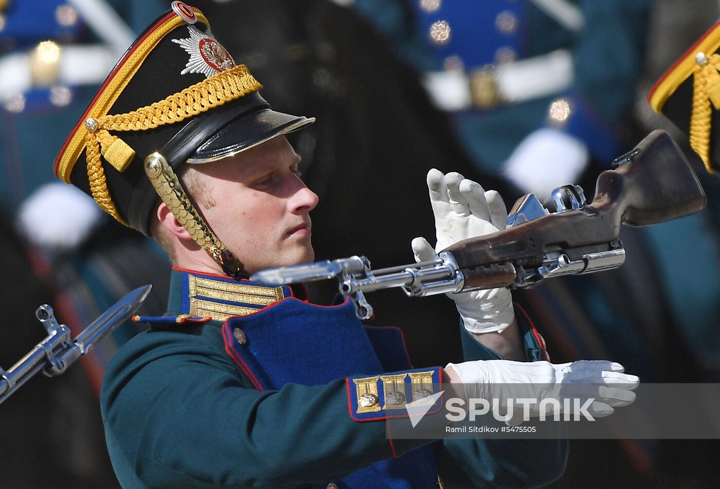 Ceremonial changing of the Presidential Regiment equestrian and pedestrian guard