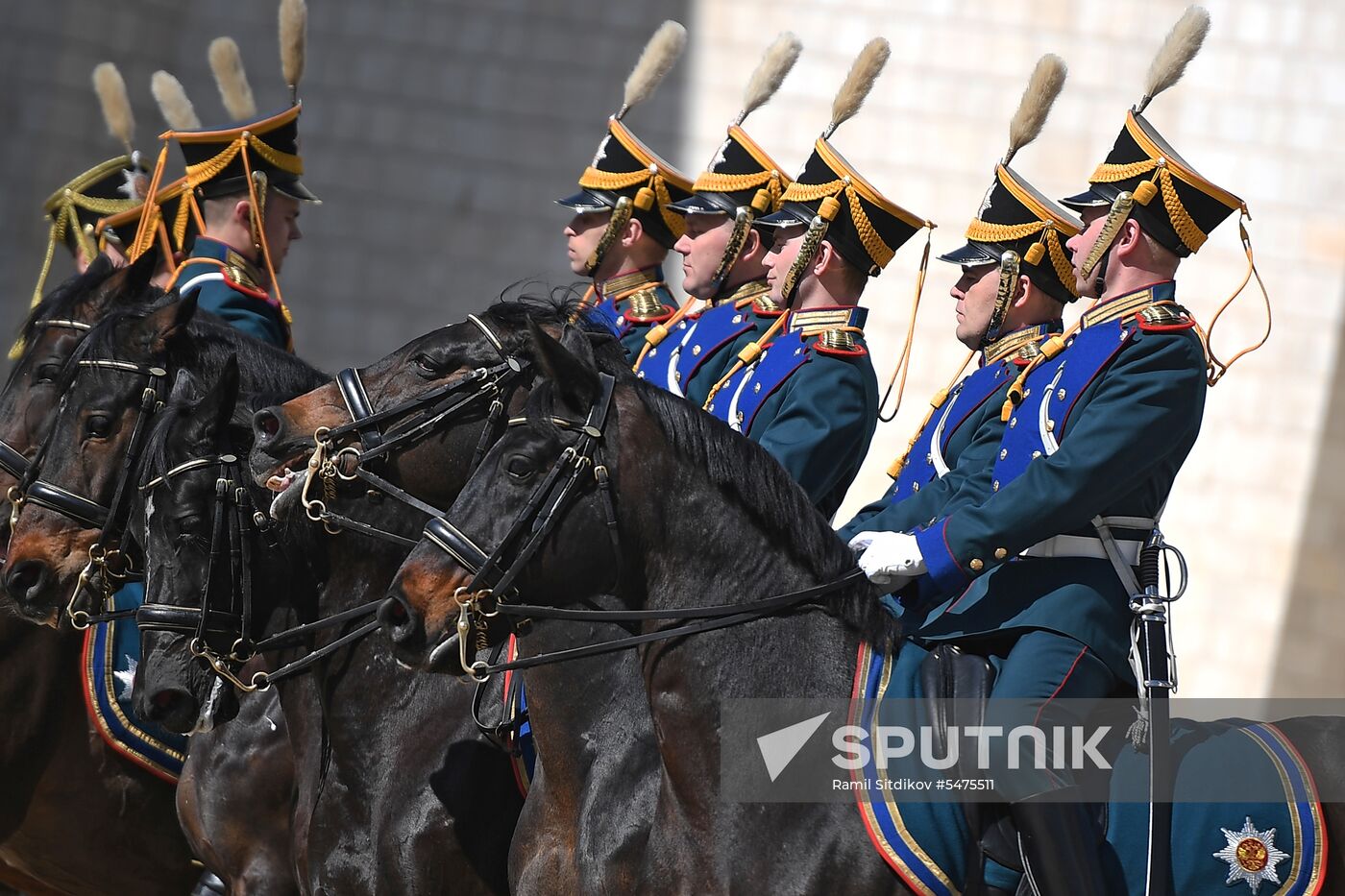 Ceremonial changing of the Presidential Regiment equestrian and pedestrian guard