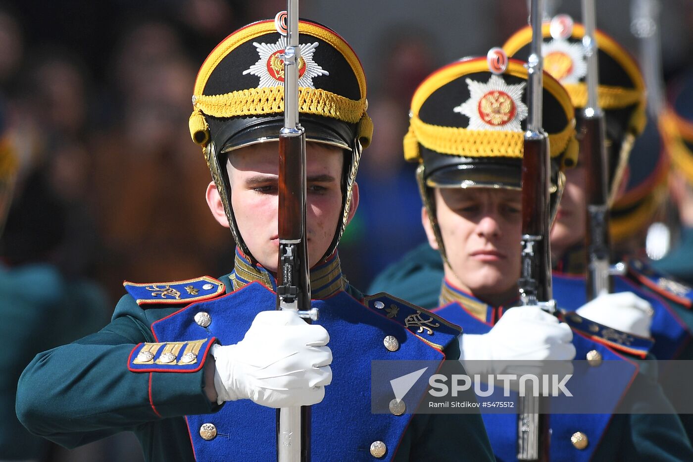 Ceremonial changing of the Presidential Regiment equestrian and pedestrian guard