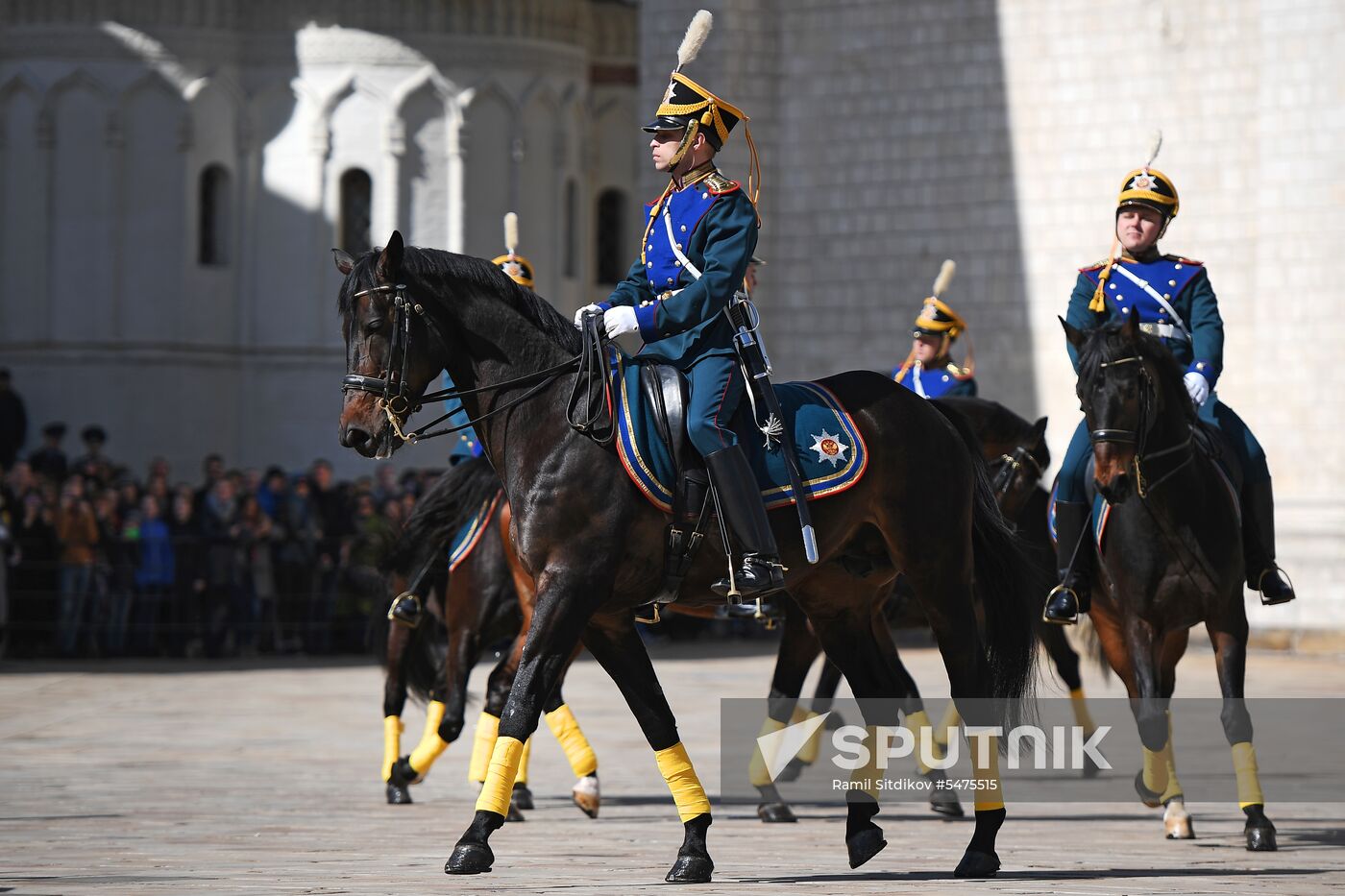 Ceremonial changing of the Presidential Regiment equestrian and pedestrian guard