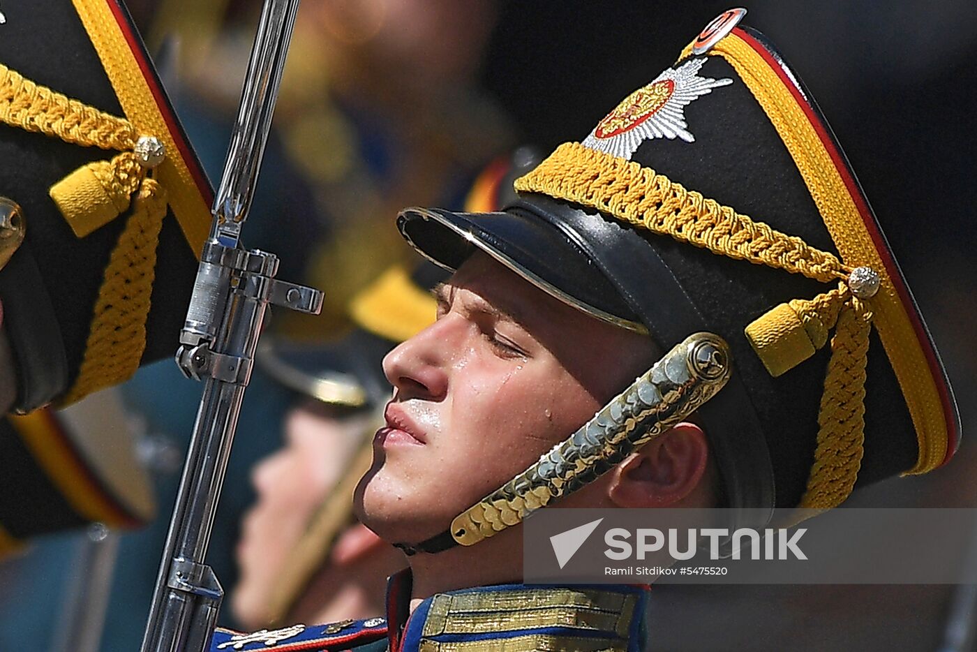 Ceremonial changing of the Presidential Regiment equestrian and pedestrian guard