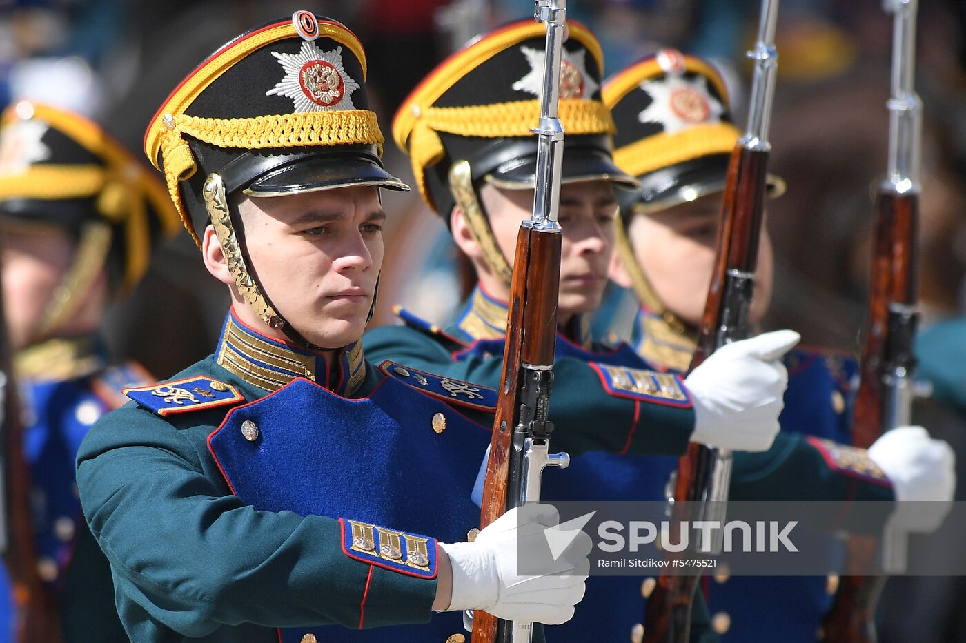 Ceremonial changing of the Presidential Regiment equestrian and pedestrian guard