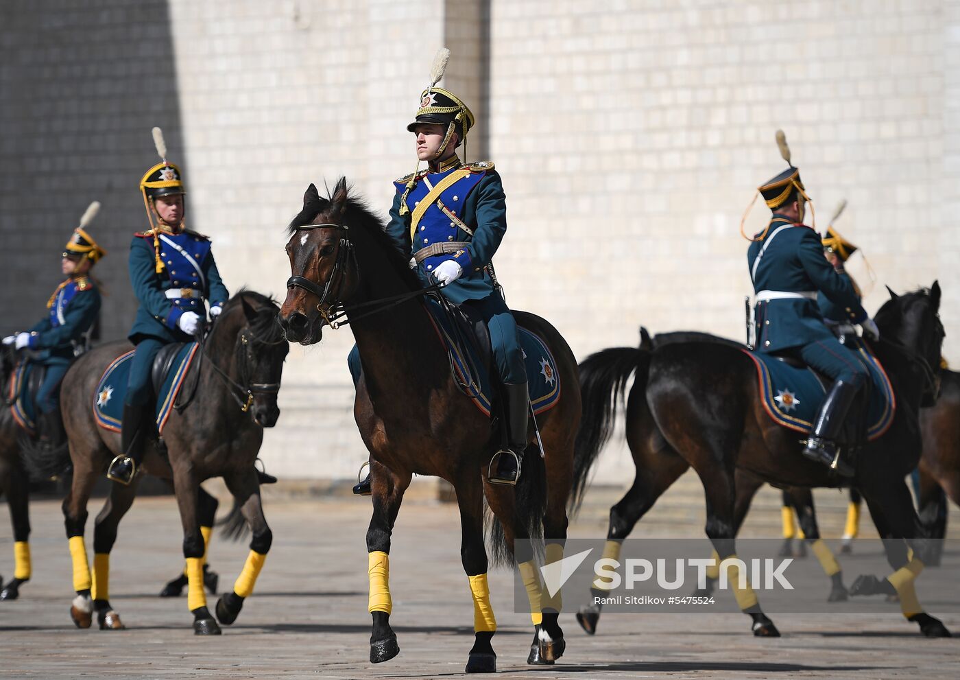 Ceremonial changing of the Presidential Regiment equestrian and pedestrian guard