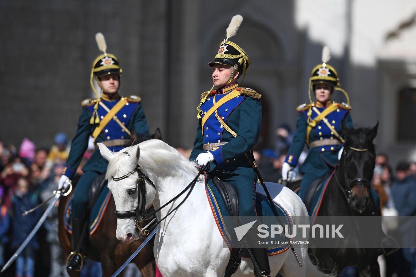 Ceremonial changing of the Presidential Regiment equestrian and pedestrian guard