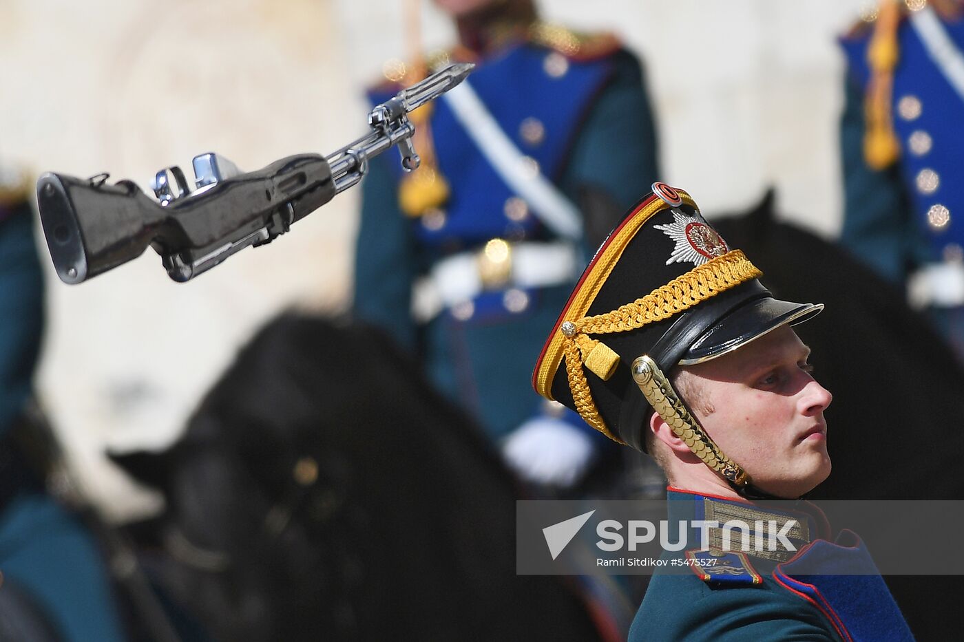Ceremonial changing of the Presidential Regiment equestrian and pedestrian guard