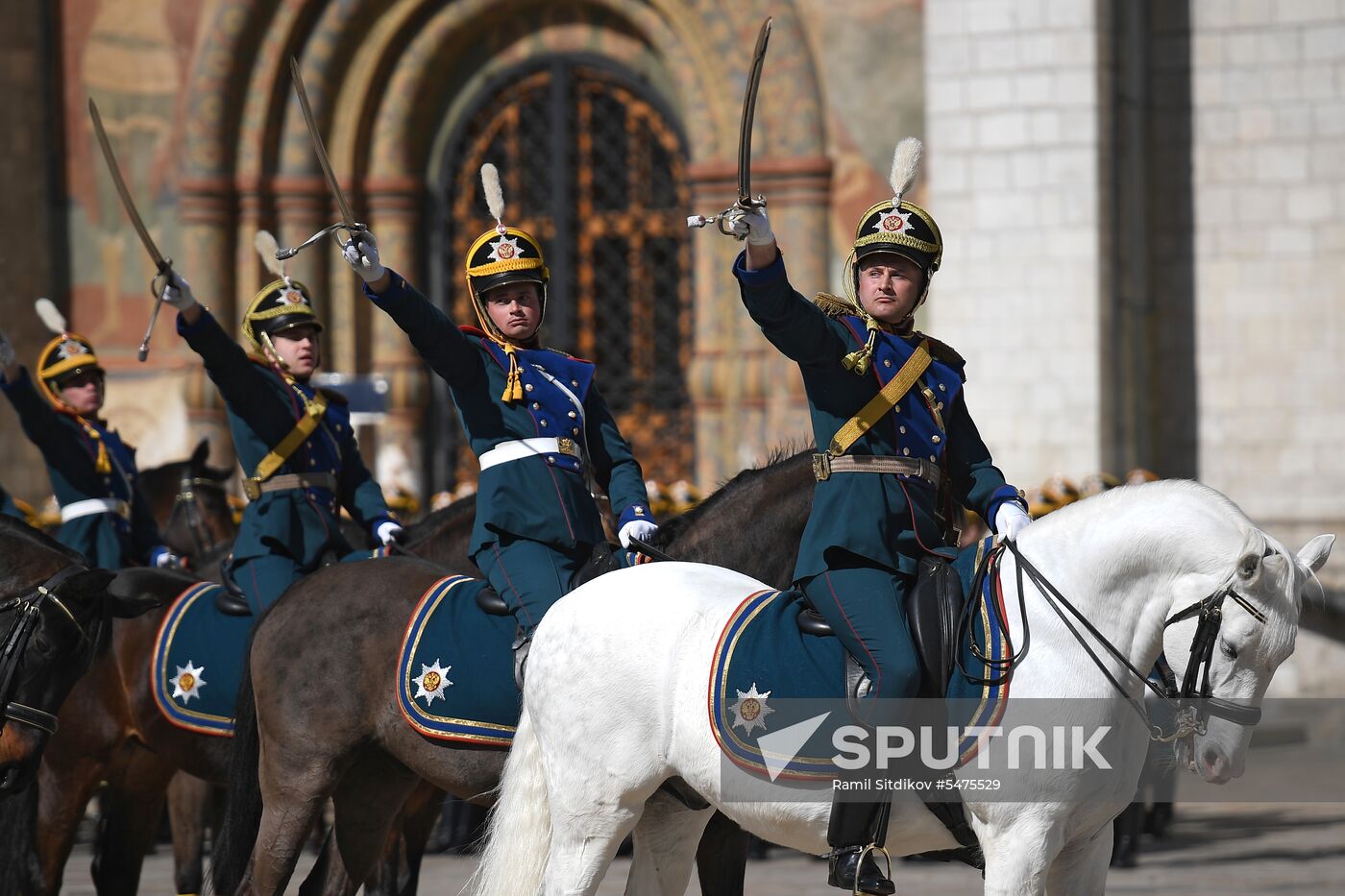 Ceremonial changing of the Presidential Regiment equestrian and pedestrian guard